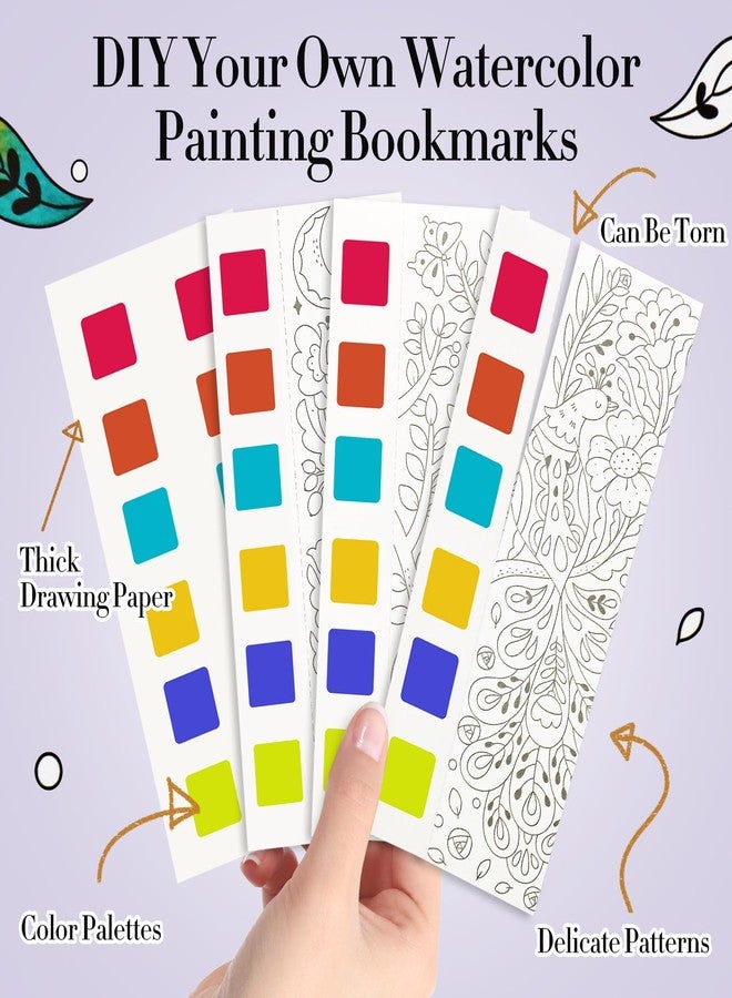 JCREN Watercolor Painting Books, Pocket Watercolor Painting Coloring Kit, Paint with Water Bookmarks Travel Activity Party Favors for Kids Toddlers Gifts for Boys and Girls - Image 3